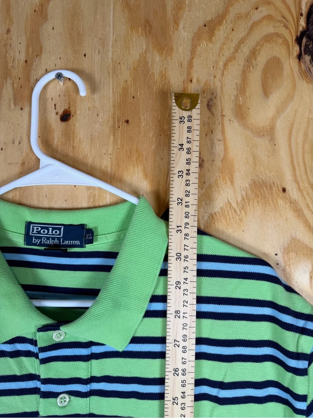 Polo by Ralph Lauren Lime Green Striped Polo with Navy & Black